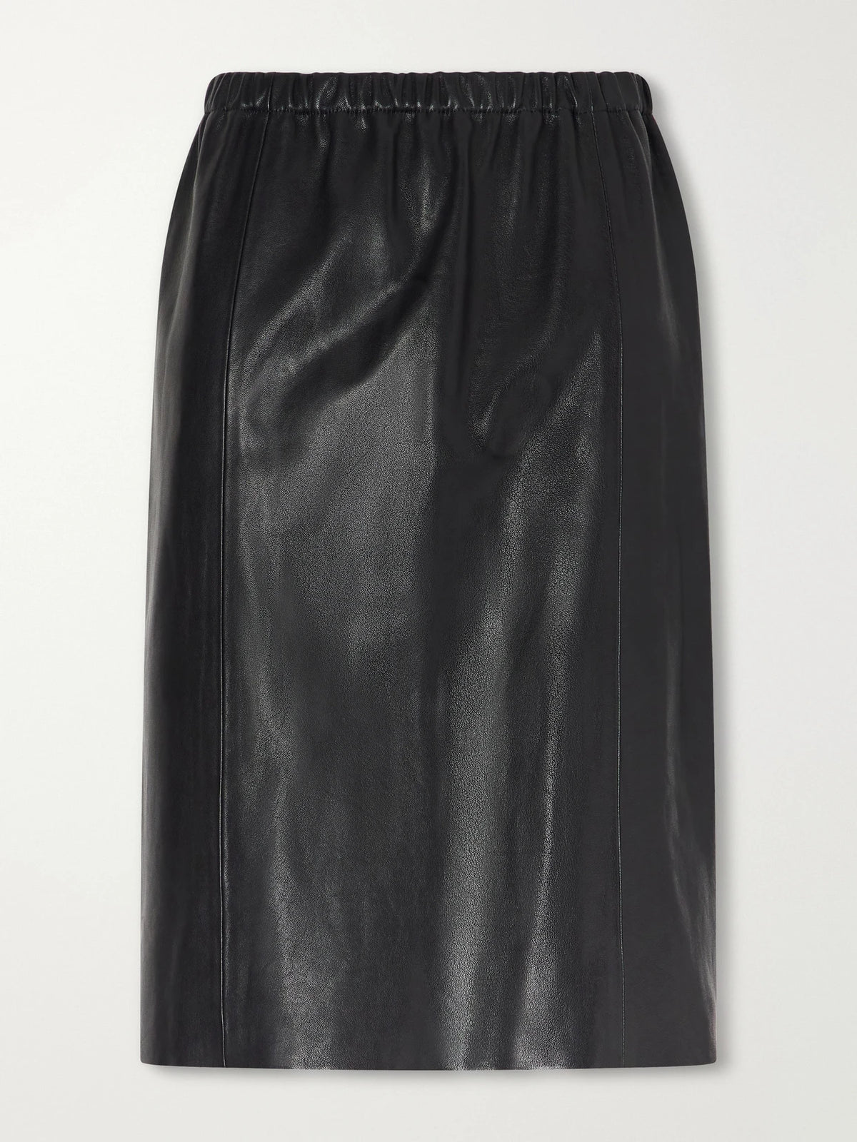 Nour Hammour Sabella Paneled Leather Midi Skirt