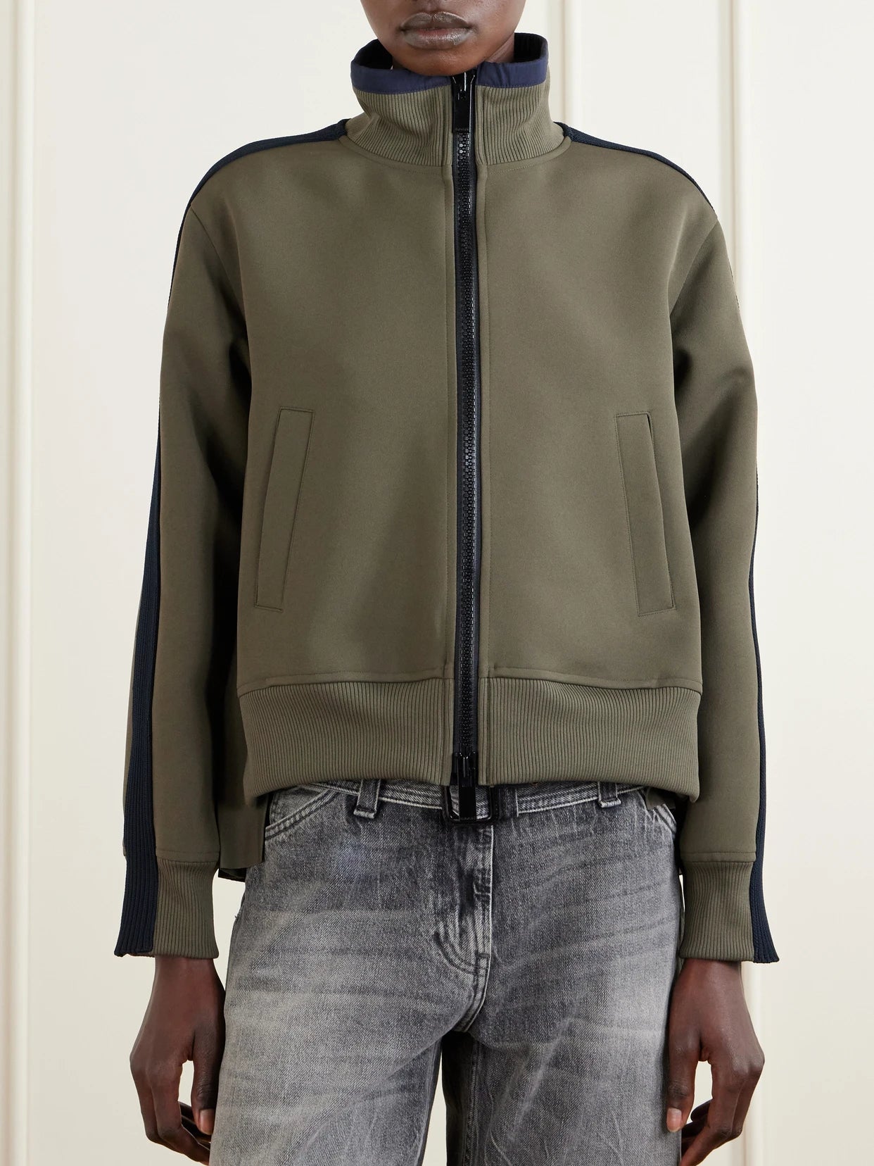 Pleated Tech-jersey Blouson Jacket