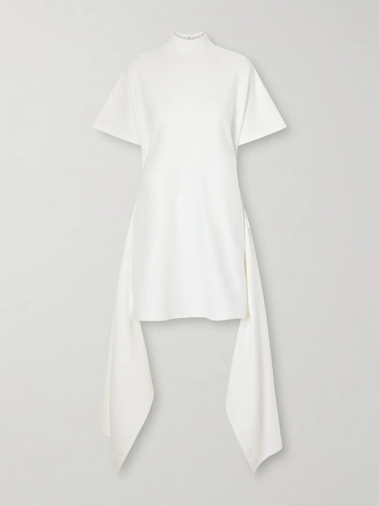 Image of Dresses. Product name - Cotton-blend Jersey Mini Dress in White colour by brand - Alaïa