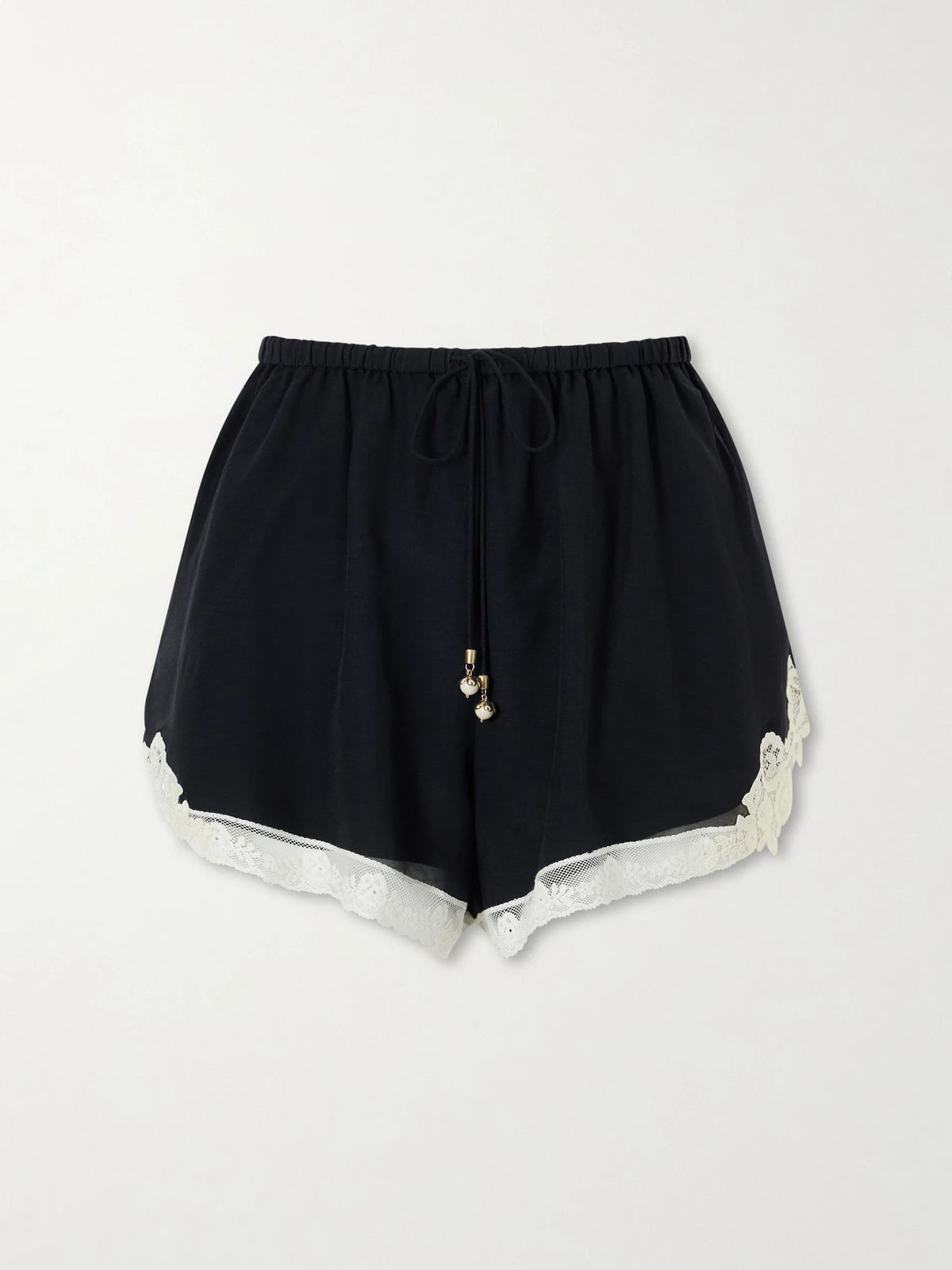 Roselight Lace-trimmed Cotton And Silk-blend Shorts