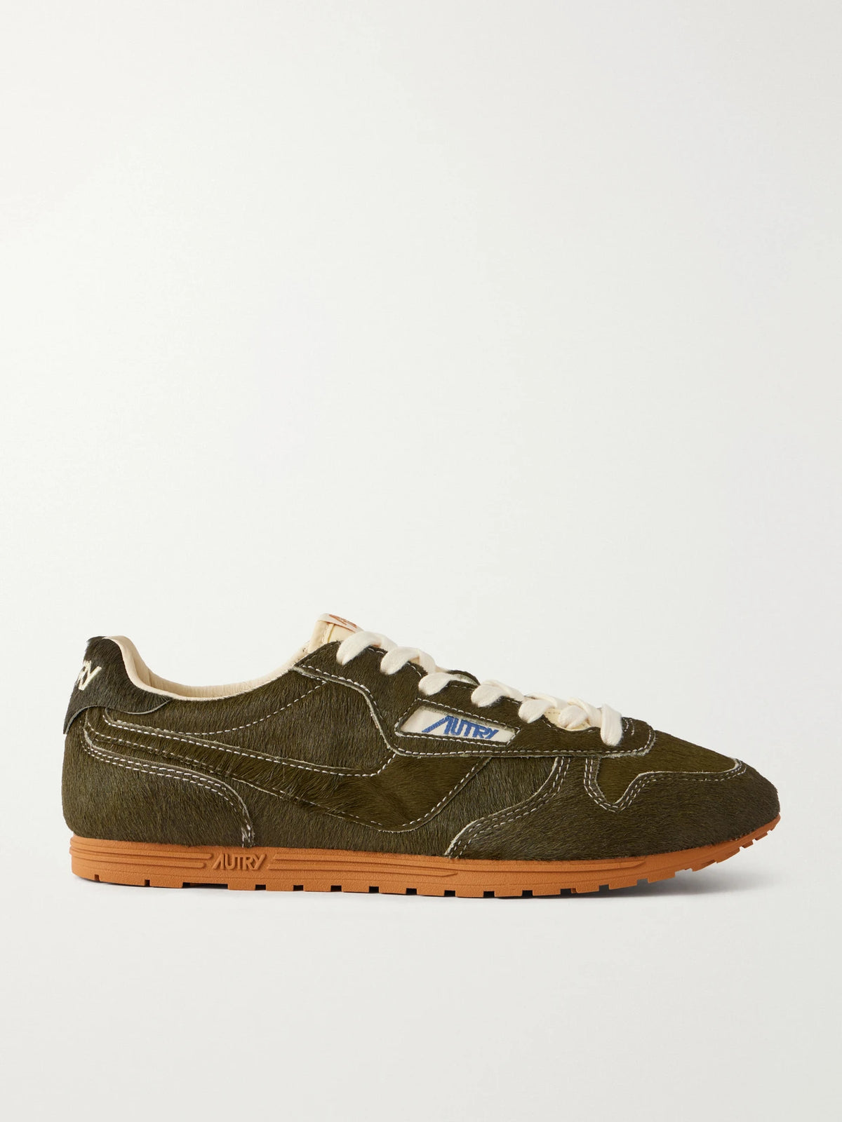 Autry Windspin Low Logo-embroidered Calf Hair Low-top Sneakers
