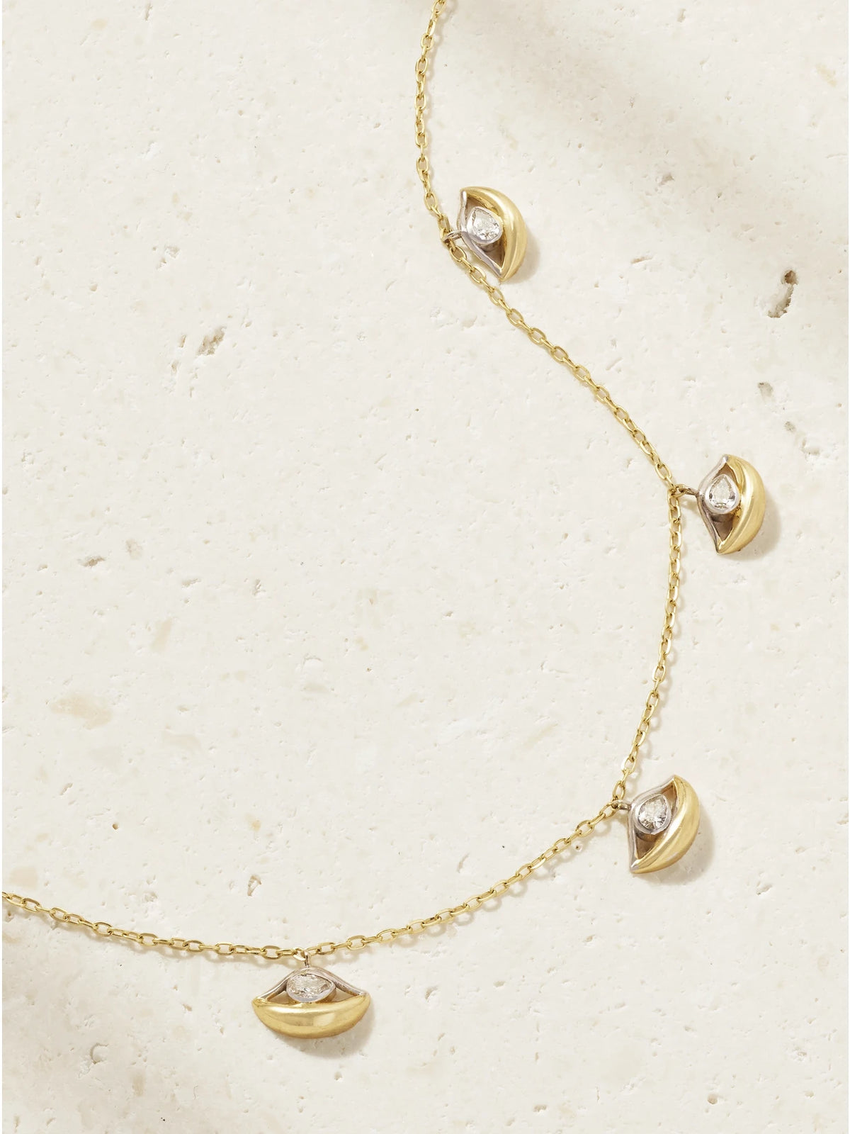 Five Mini Eyes 18-karat Gold Diamond Chocker