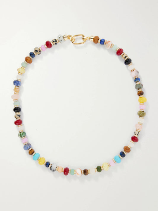 Martha Calvo Gemstones And Crystals Gold-toned Beaded Necklace