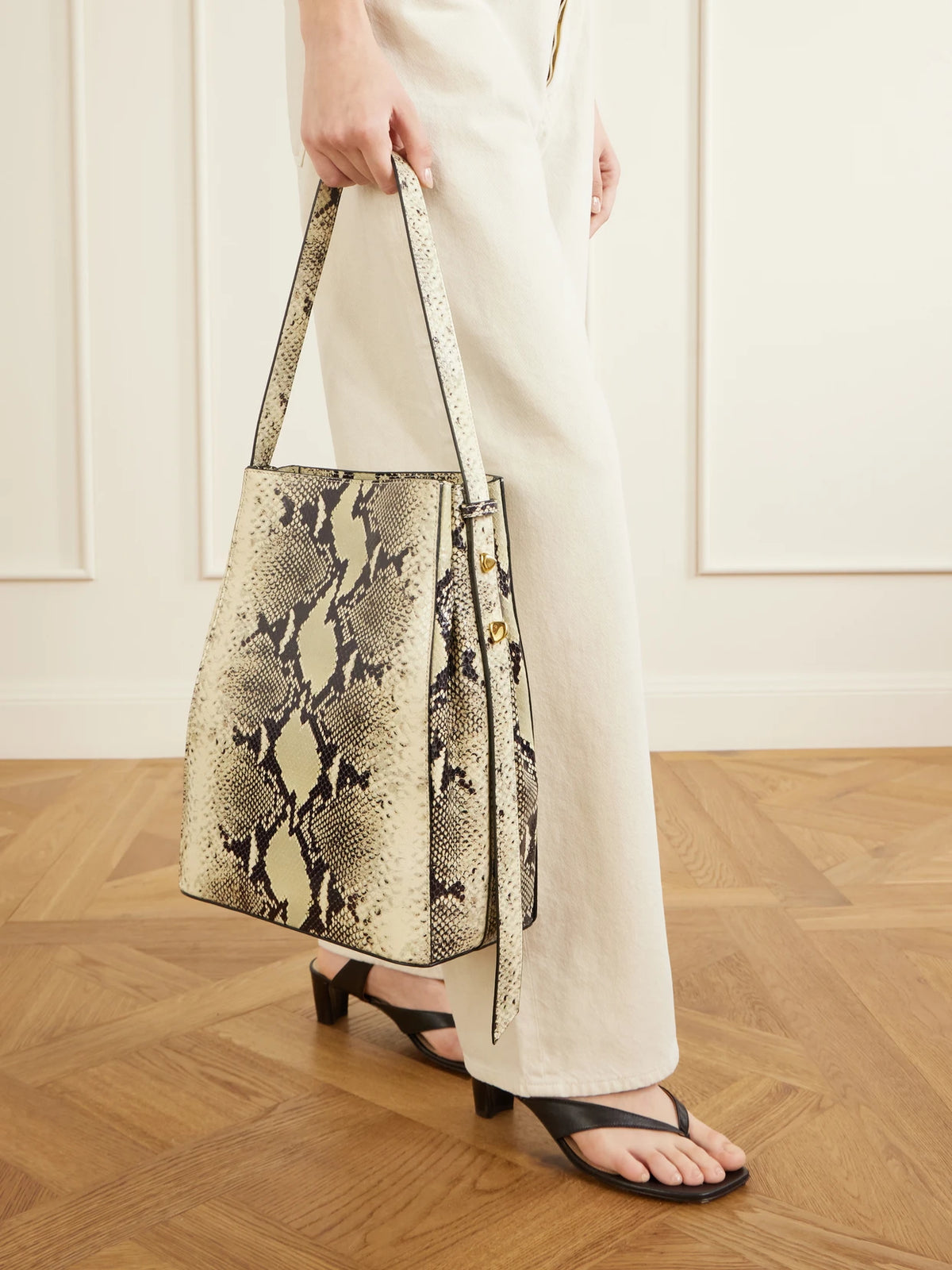 Image of Bags. Product name - Somalia Snake-effect Leather Shoulder Bag in Snake print colour by brand - AMANU