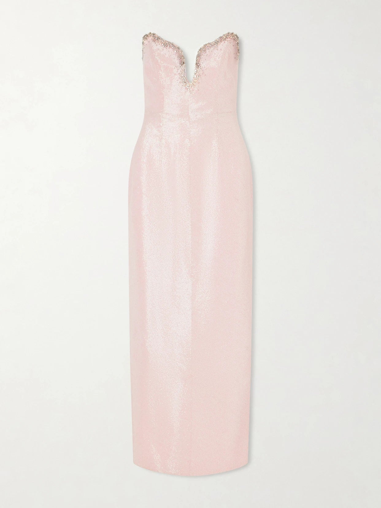 Selene Embellished Scalloped Strapless Satin-crepe Gown