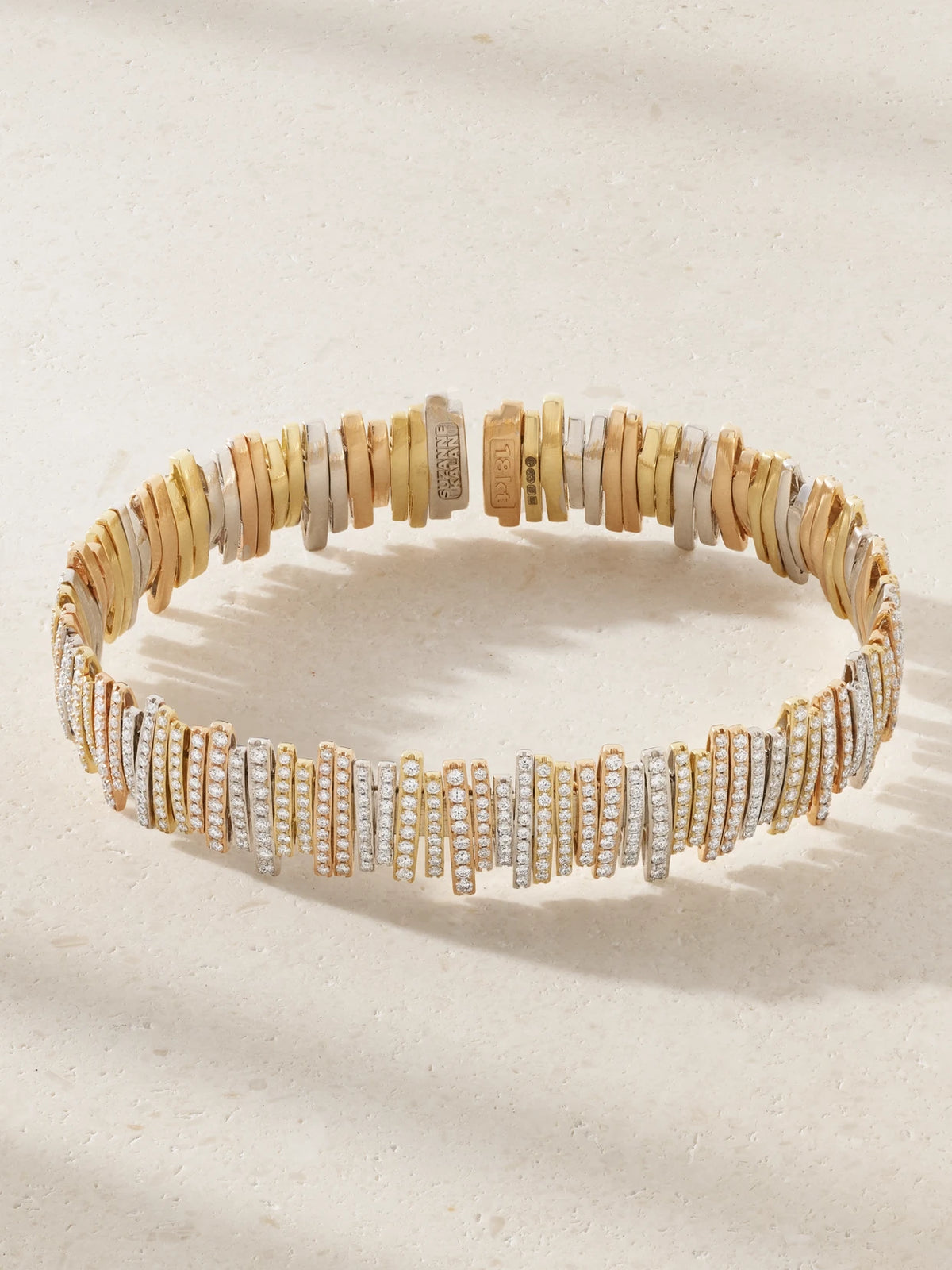 18-karat White, Rose And Yellow Gold Diamond Bangle