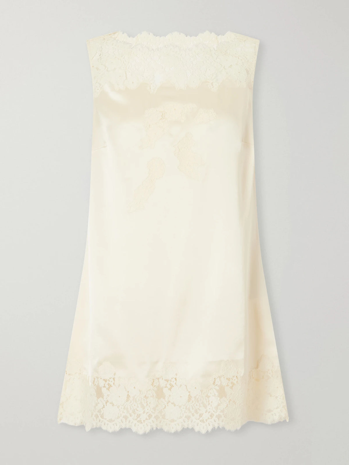 DÔEN Vida Lace-trimmed Silk-satin Mini Dress