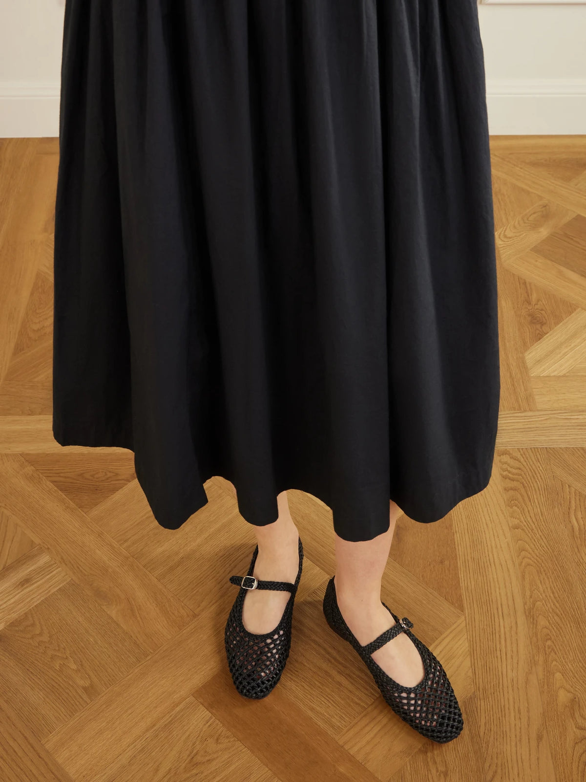 Mary Jane Knotted Leather Ballet Flats