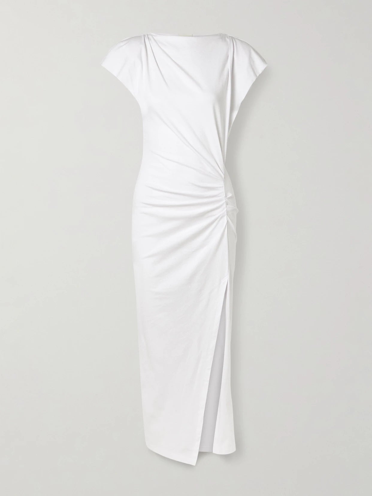 Nadela Asymmetric Gathered Cotton-jersey Maxi Dress