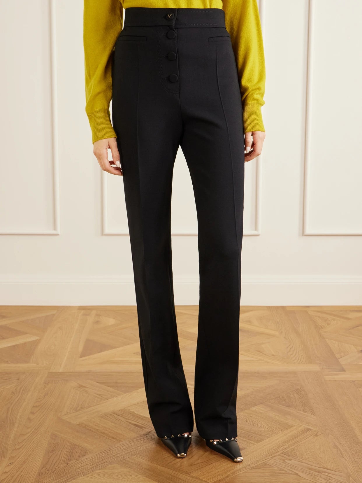 Straight-leg Wool Crepe Pants