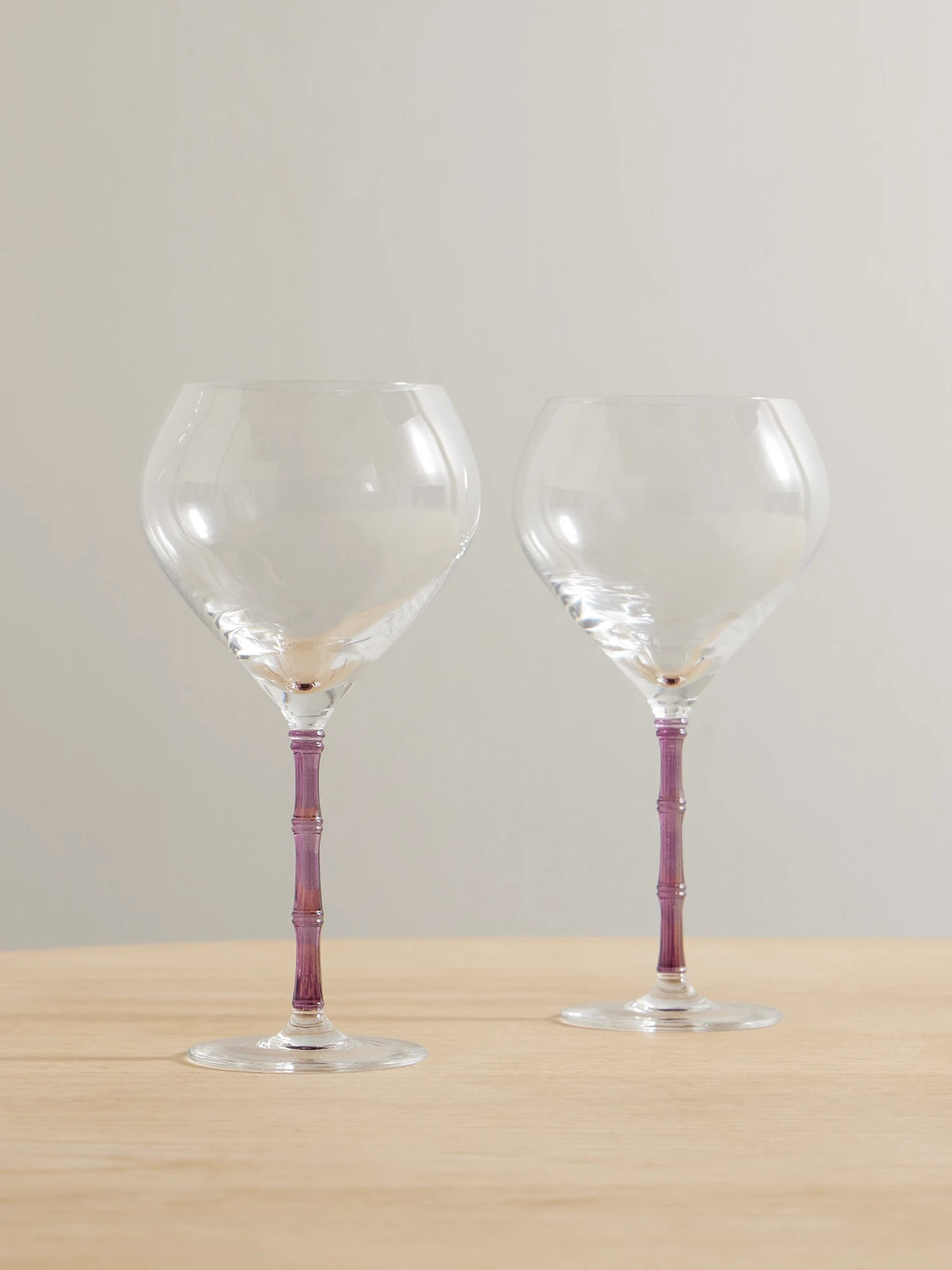 Bamboo Balloon Set Of Two Crystal Glasses