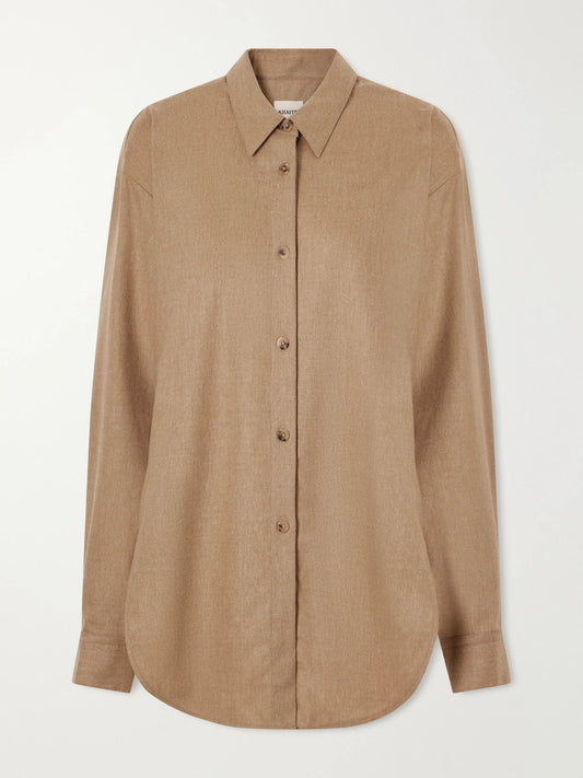 KHAITE Goya Wool-blend Flannel Shirt