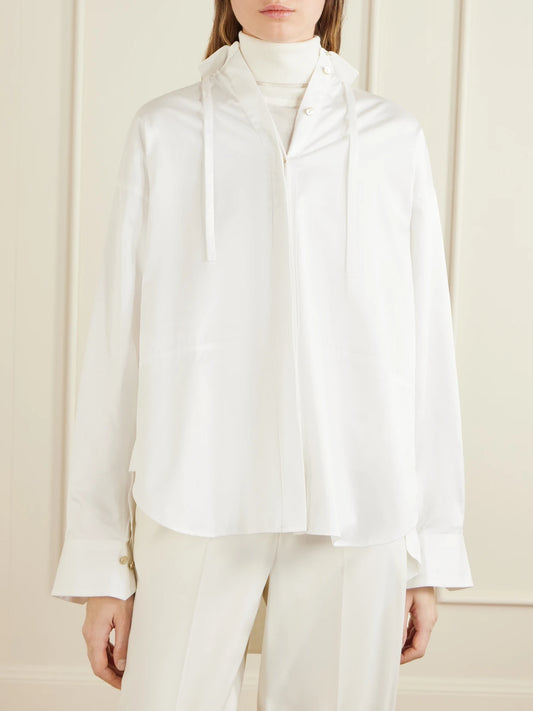 The Dune Tie-detailed Cotton-sateen Shirt