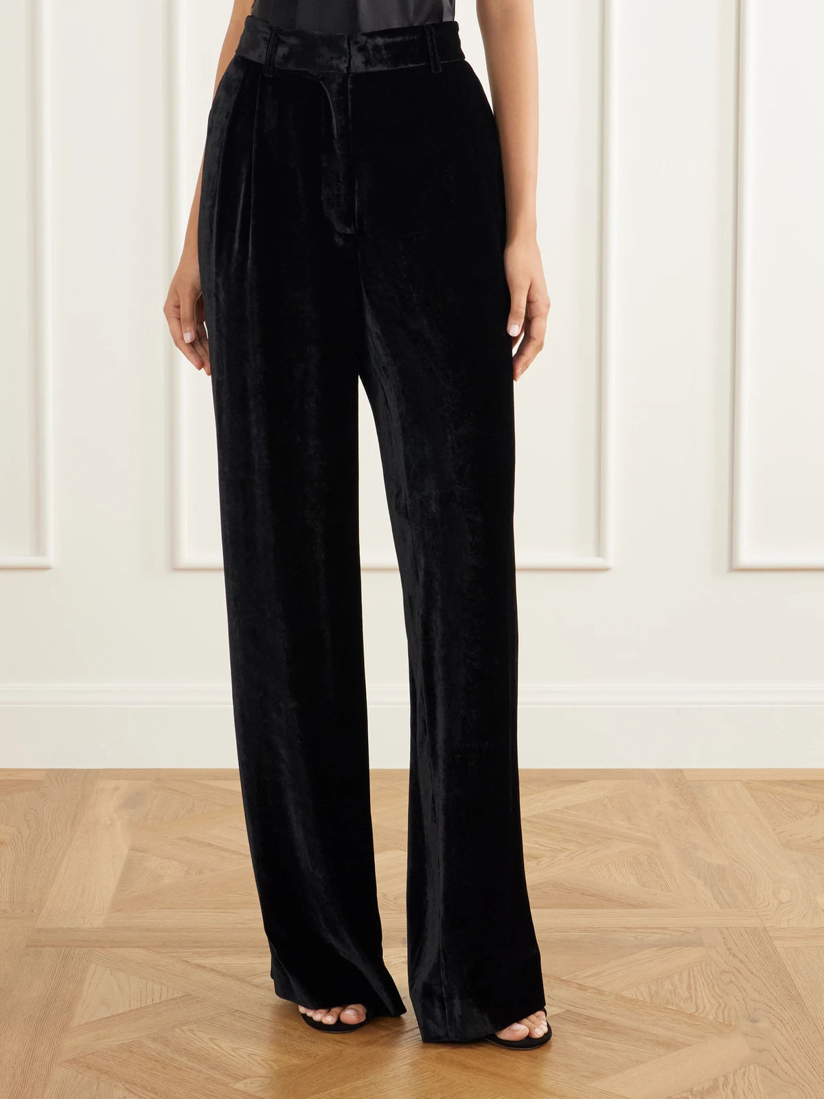 Stella McCartney Pleated Velvet Wide-leg Pants