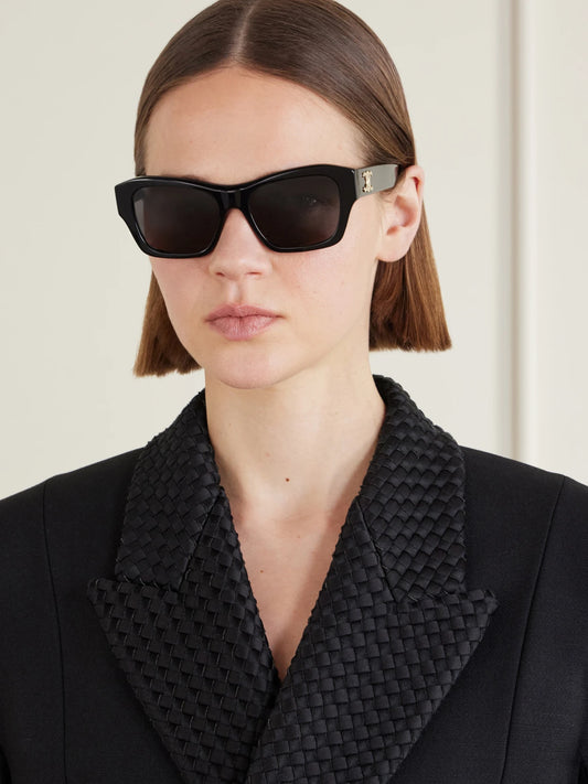 Image of Sunglasses. Product name - Triomphe Square-frame Acetate Sunglasses in Black colour by brand - CELINE Eyewear