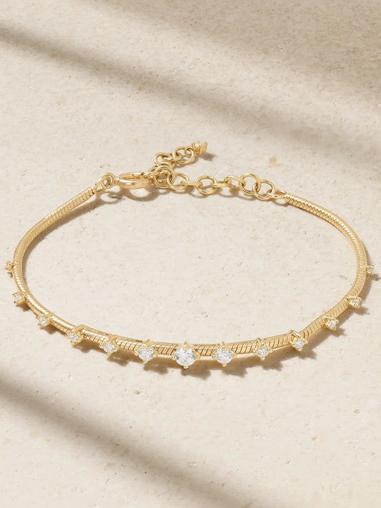 Parallel 18-karat Gold Diamond Bracelet