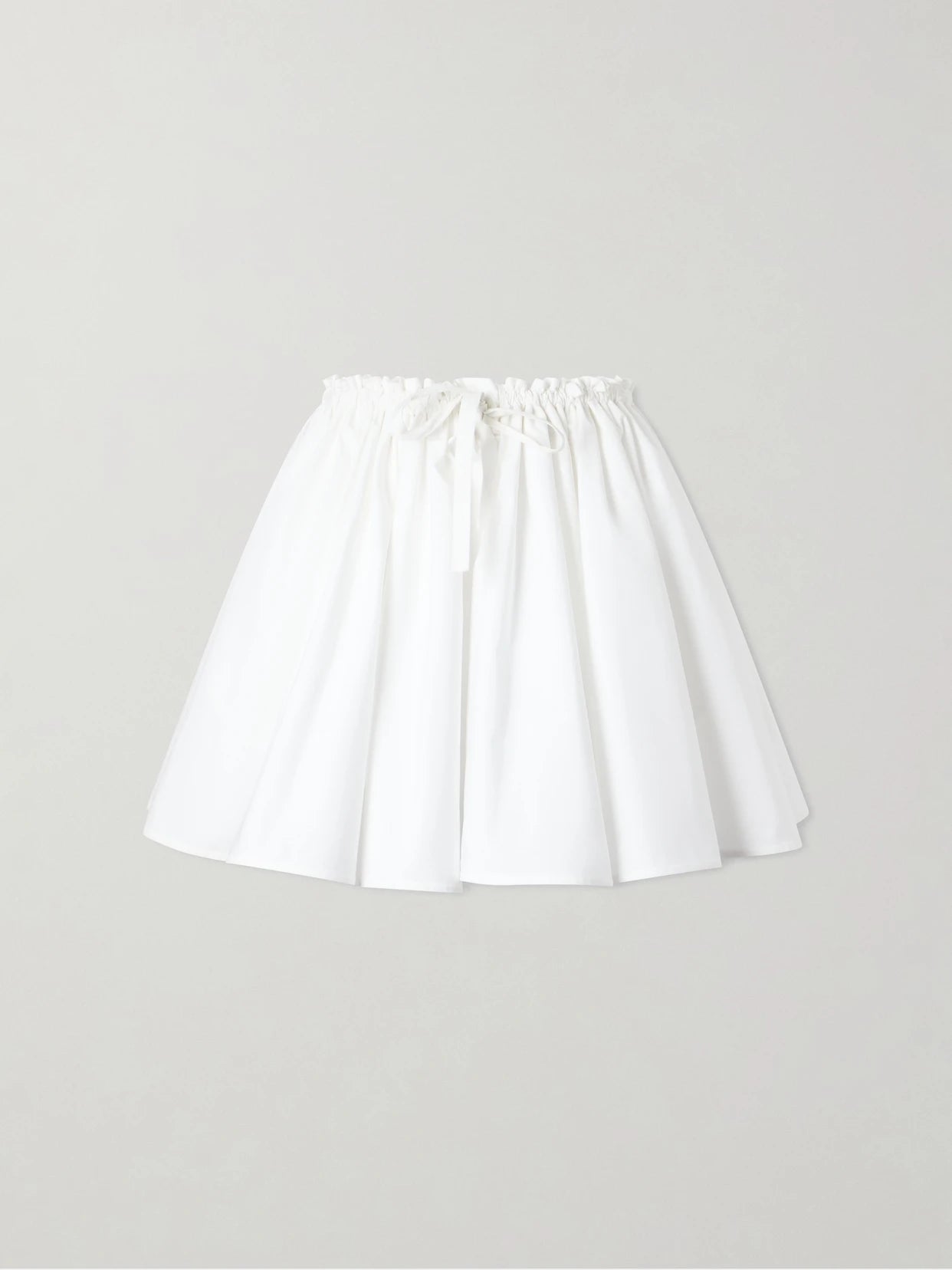 Pleated Cotton Mini Skirt