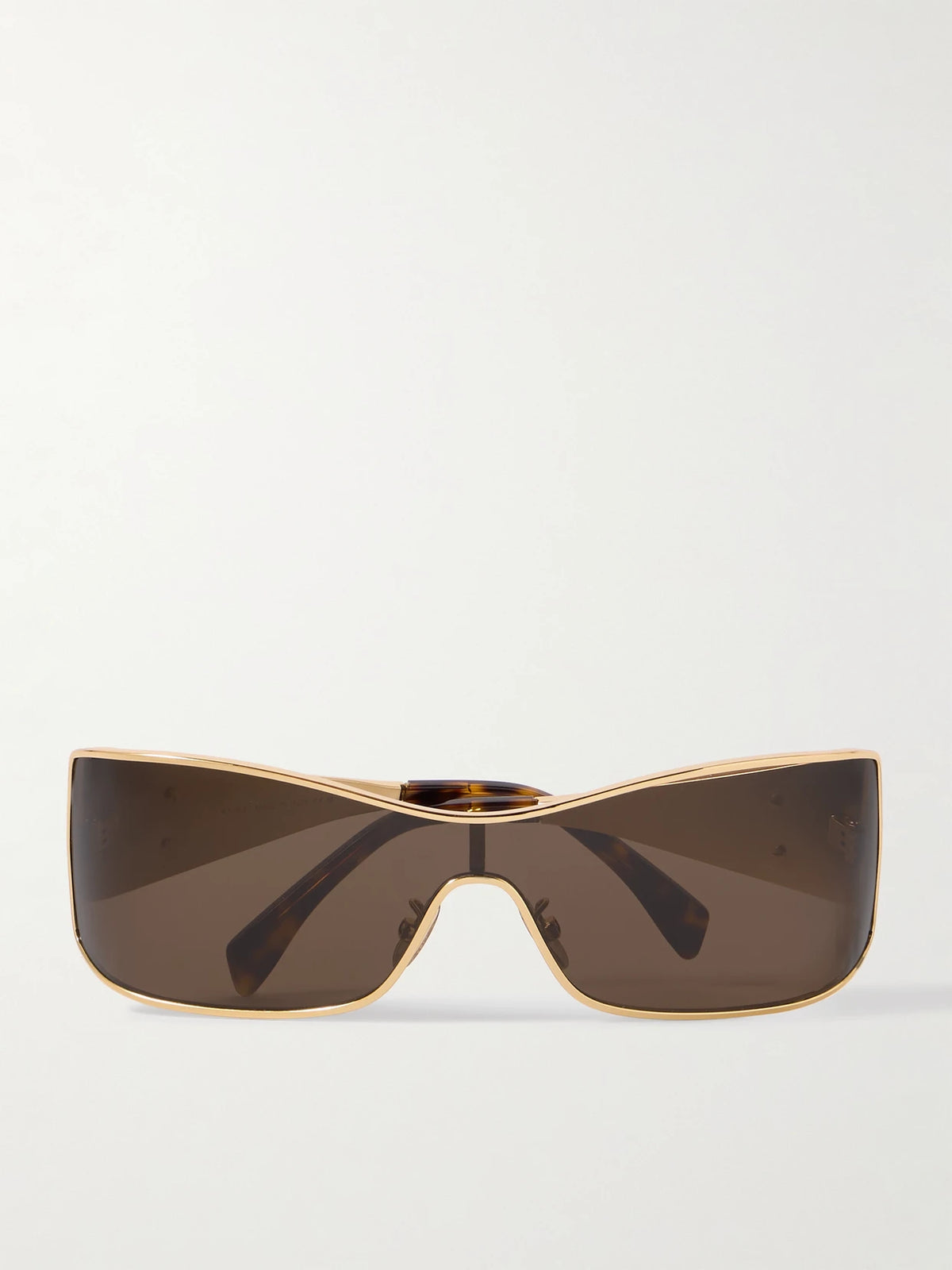 Rectangular-frame Gold-tone Sunglasses