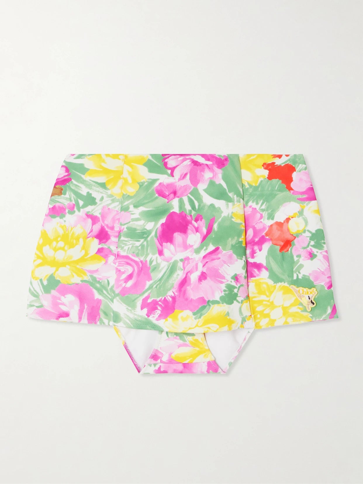 Appliquéd Floral-print Bikini Skirt
