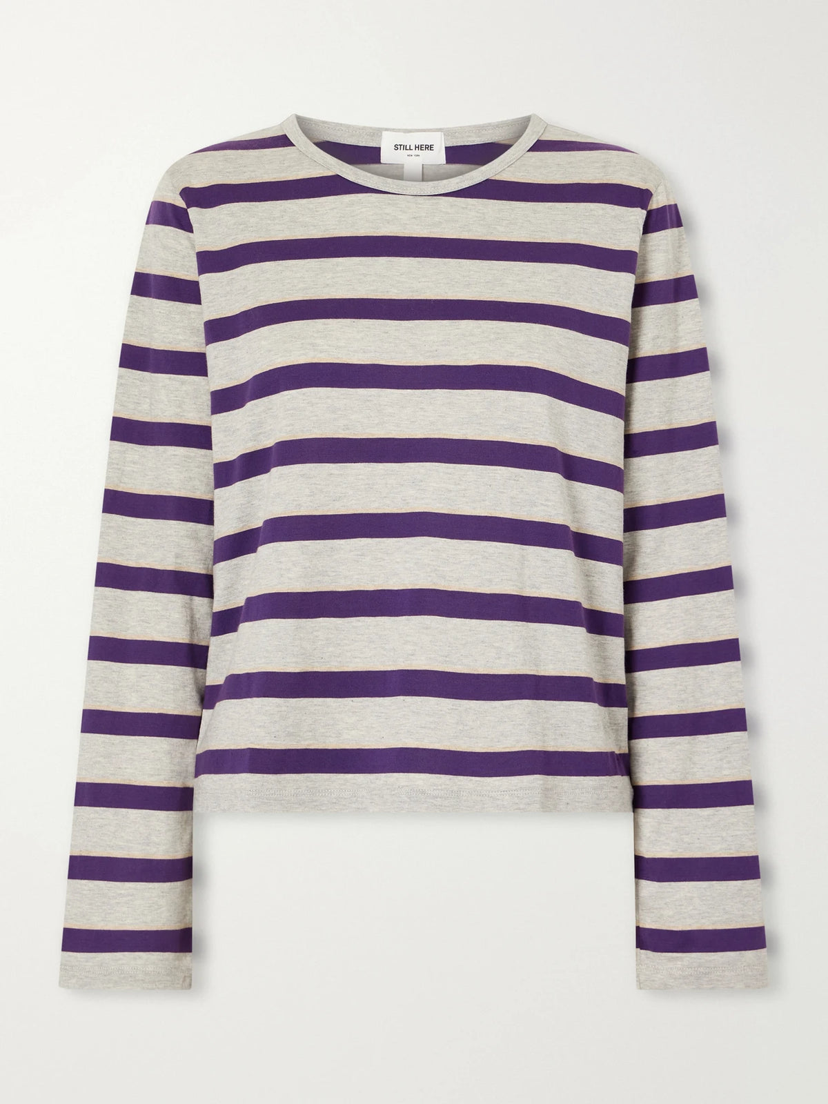 Still Here Striped Cotton-jersey T-shirt