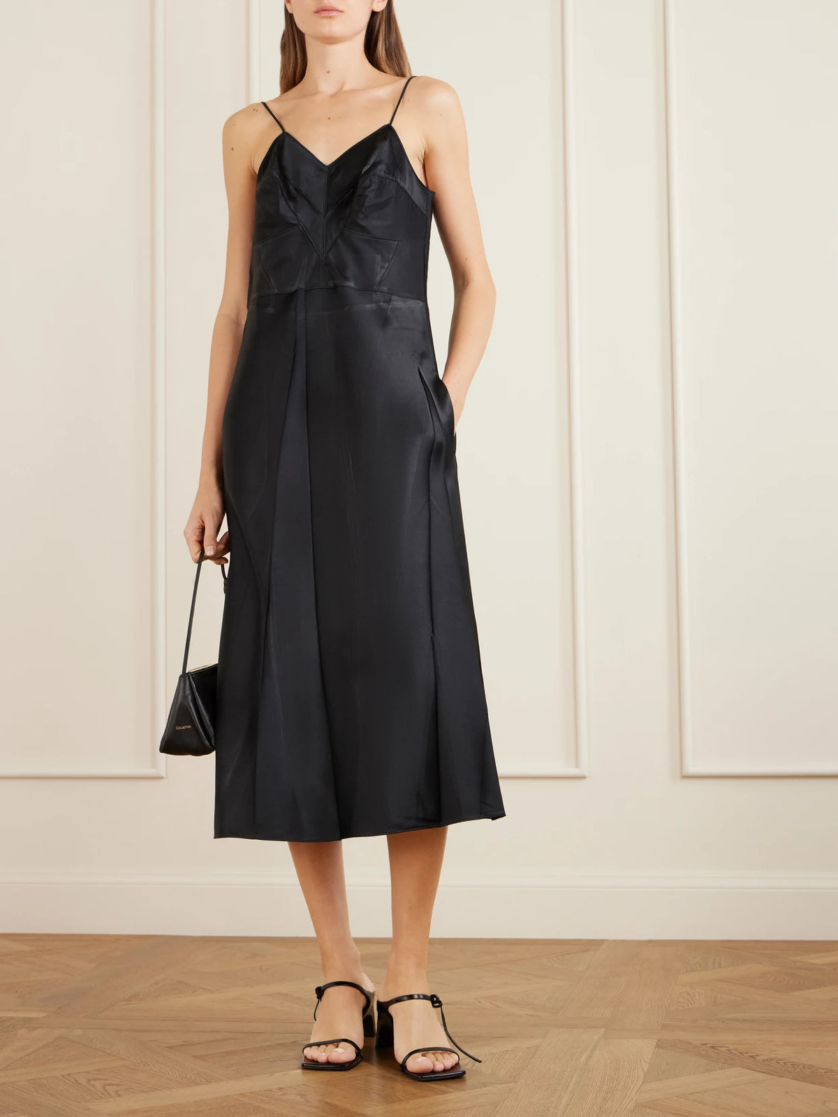 Image of Heels. Product name - Tilda Leather Sandals in Black colour by brand - Calvin Klein Collection