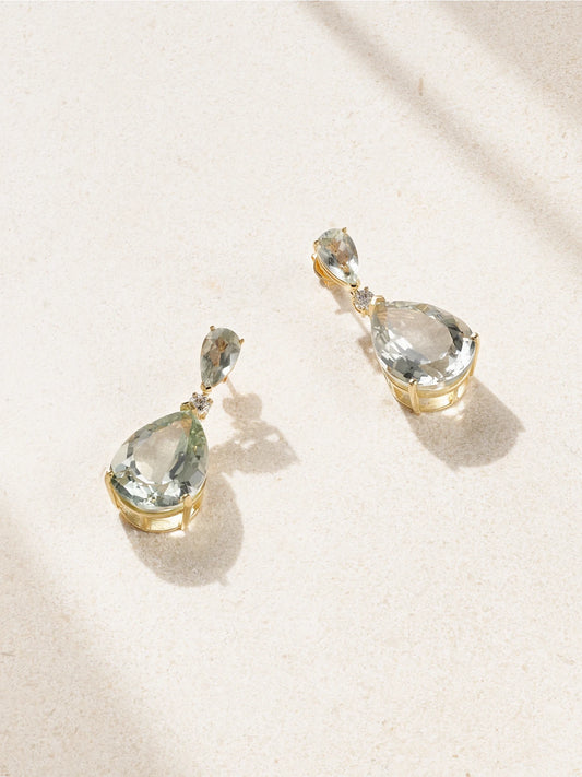 Sophia 14-karat Gold, Amethyst And Diamond Earrings