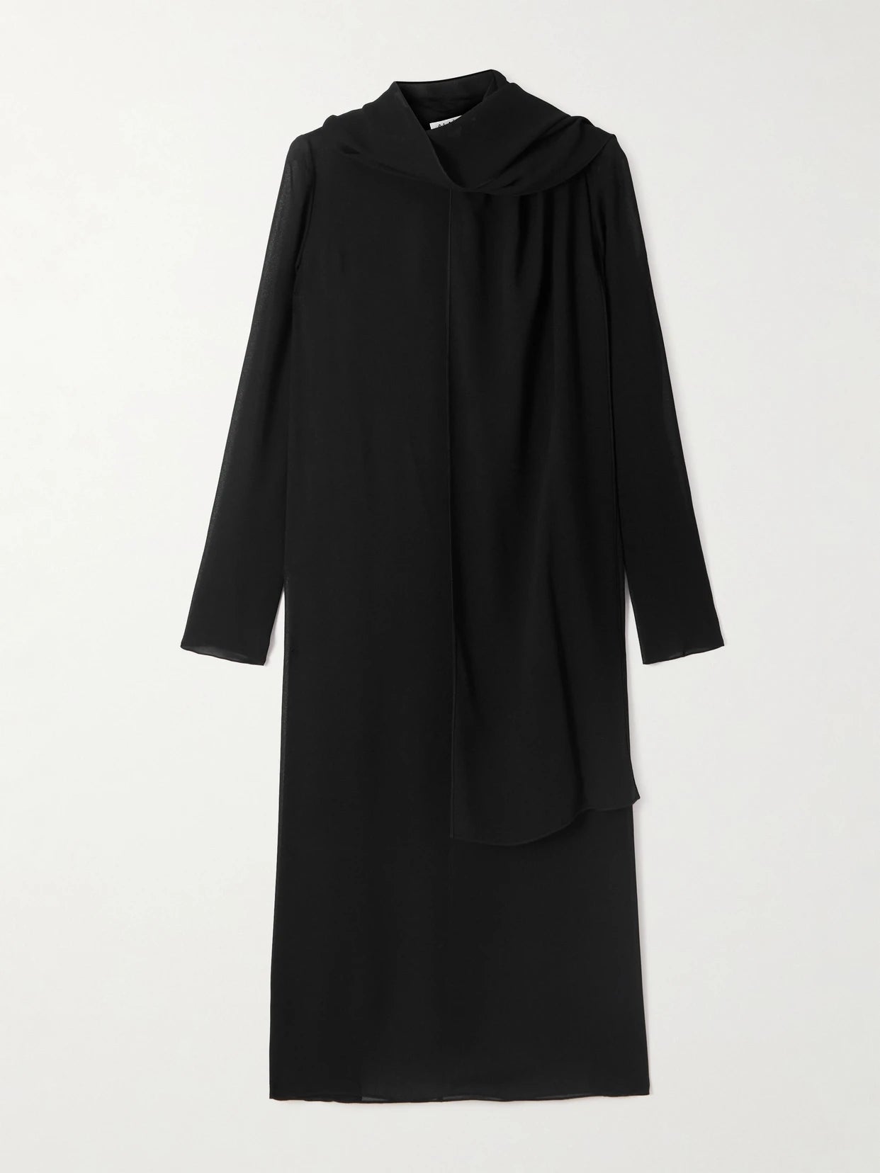 Image of Dresses. Product name - Cutout Tie-neck Mesh Midi Dress in Black colour by brand - Alaïa