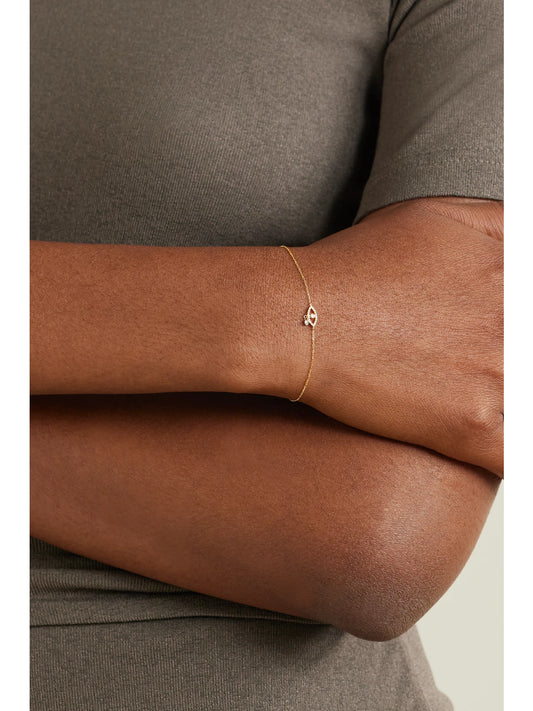 Image of Bracelets. Product name - Evil Eye 18-karat Gold Diamond Bracelet in Multi colour by brand - Persée