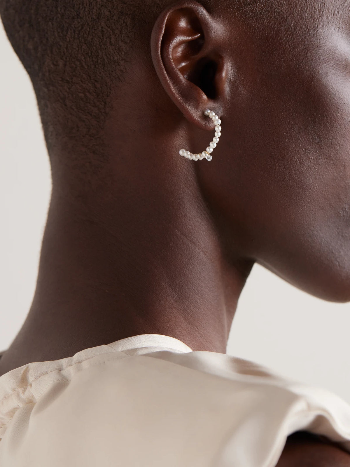 Image of Earrings. Product name - 18-karat Gold, Pearl And Diamond Earrings in Multi colour by brand - Persée