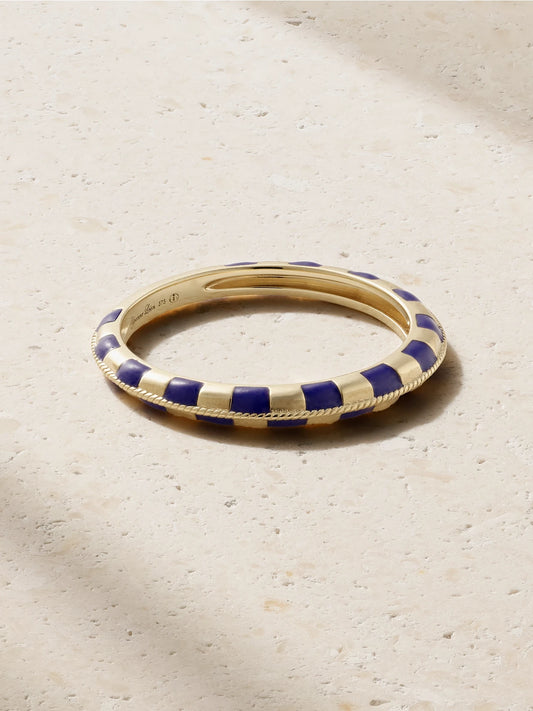 Nano Alliance 9-karat Gold And Enamel Ring