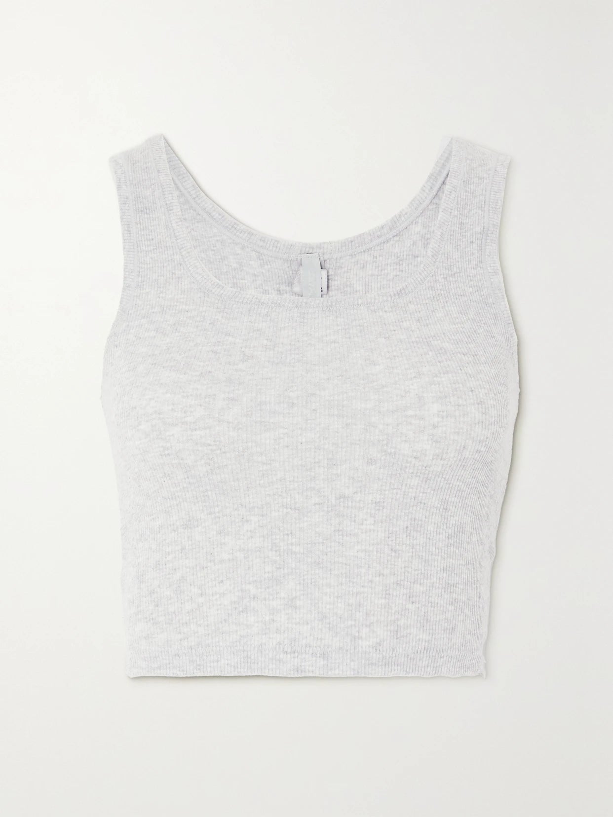 Image of Sleepwear & Loungewear. Product name - Ribbed Cotton-blend Jersey Tank - Light Heather Grey in Gray colour by brand - SKIMS