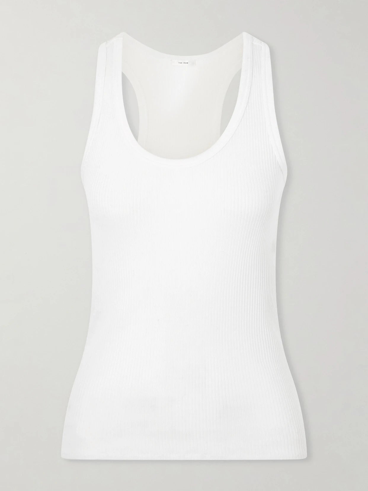 Image of a model wearing Tops. Product name - Cendrea Cotton Tank in White colour by brand - The Row
