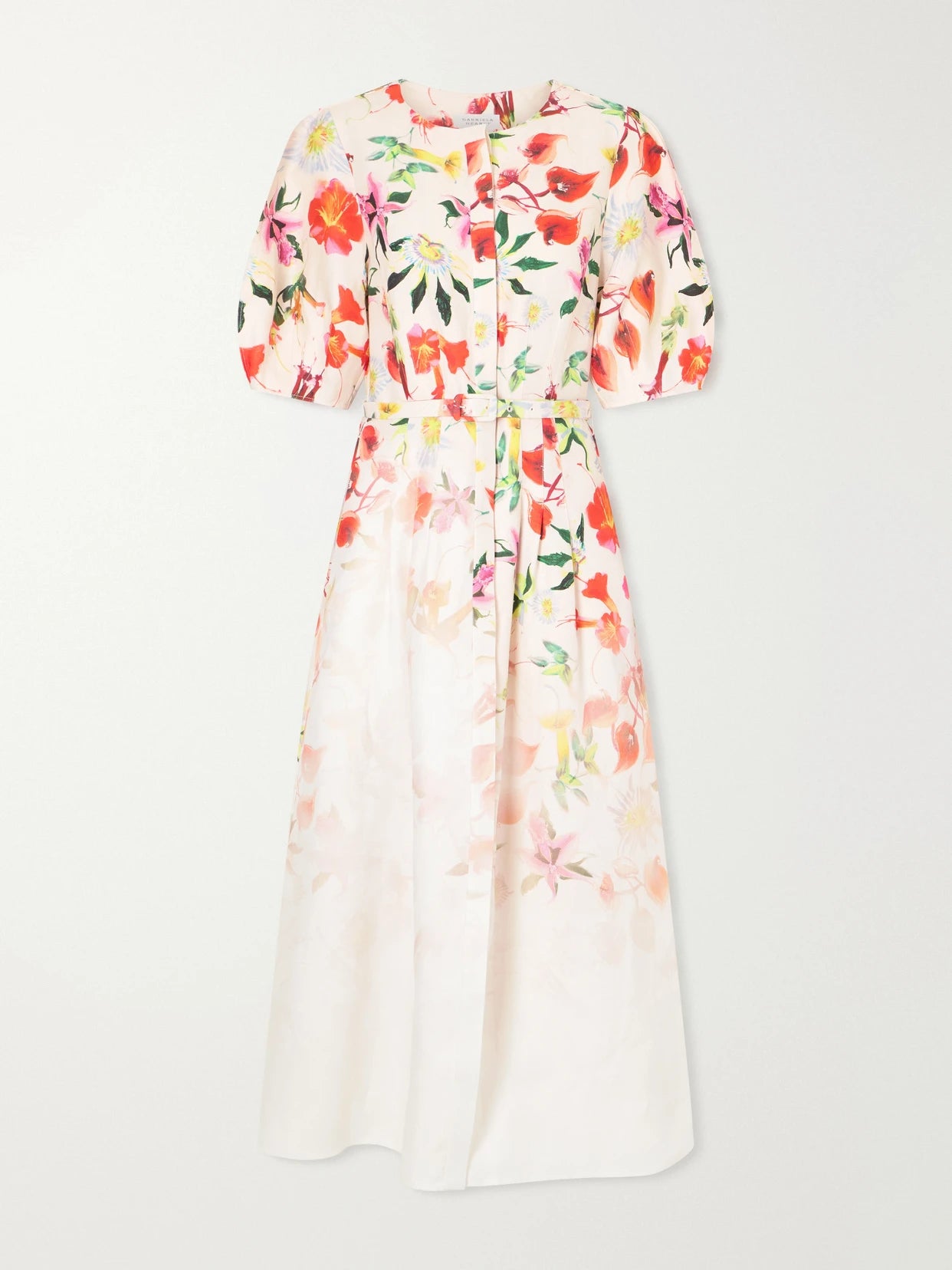 Ignis Floral- Printed Linen And Cotton Midi Dress