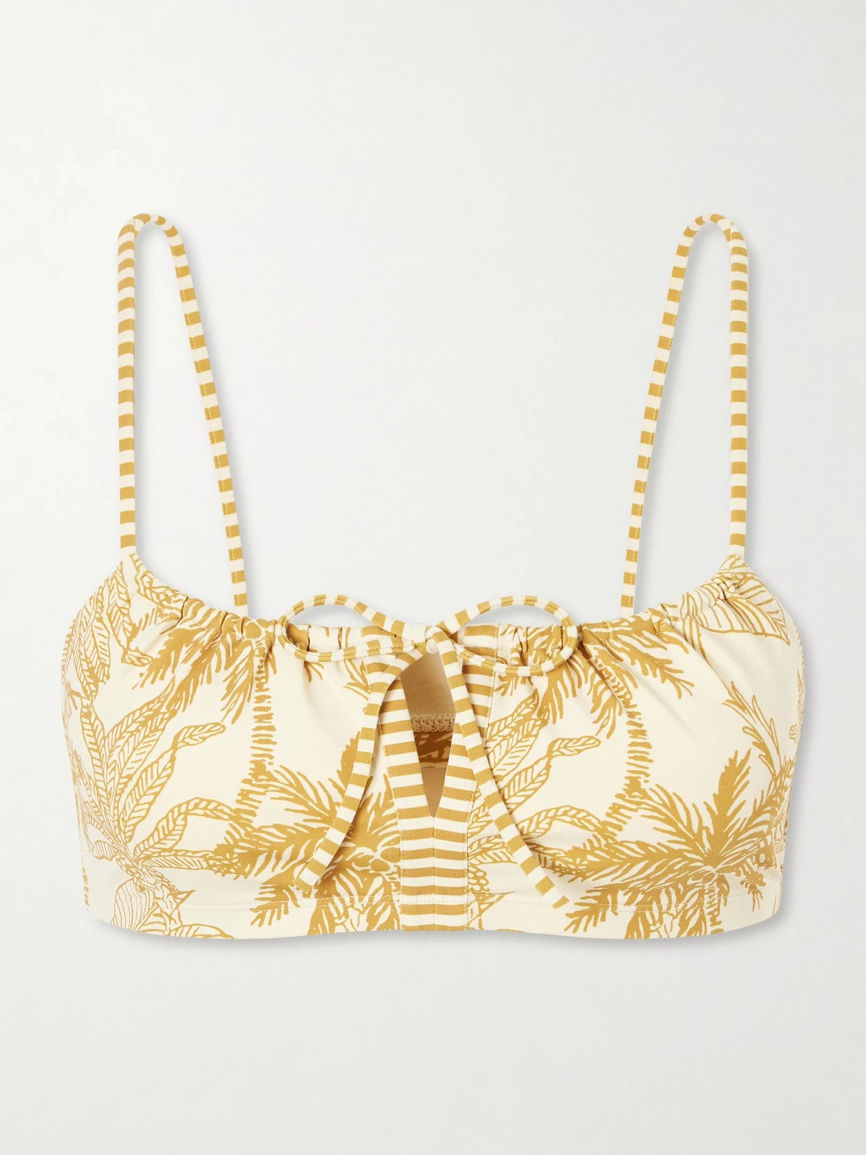 Image of Swimwear. Product name - Reve Printed Bikini Top in Yellow colour by brand - Eres