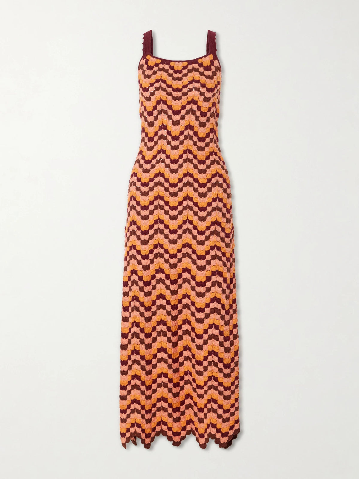 ESCVDO Marea Striped Crochet-knit Cotton Maxi Dress