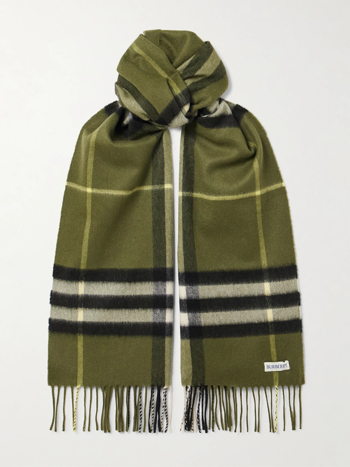 Fringed Checked Cashmere Scarf