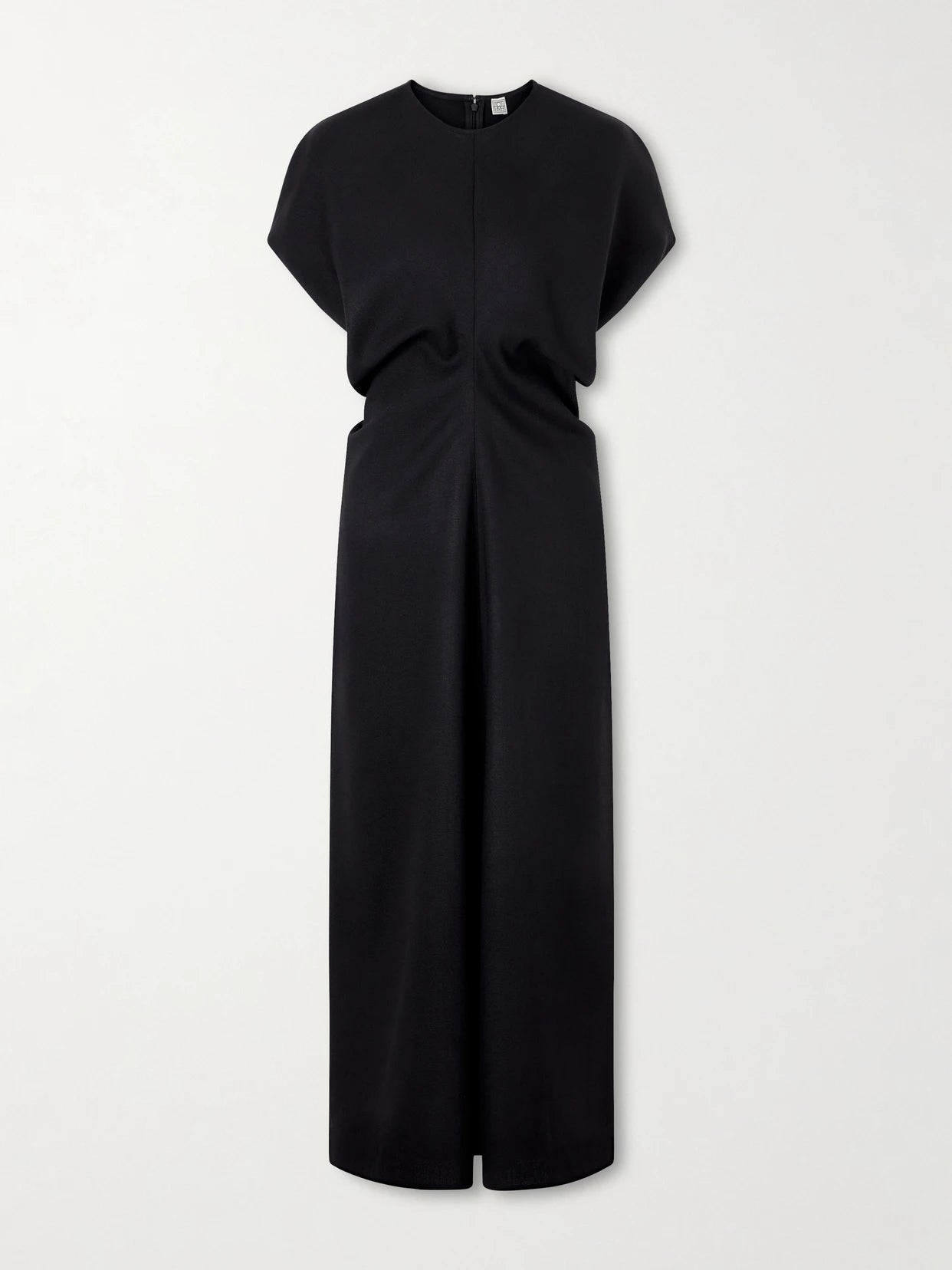 Image of Dresses. Product name - Gathered Wool Maxi Dress in Black colour by brand - TOTEME
