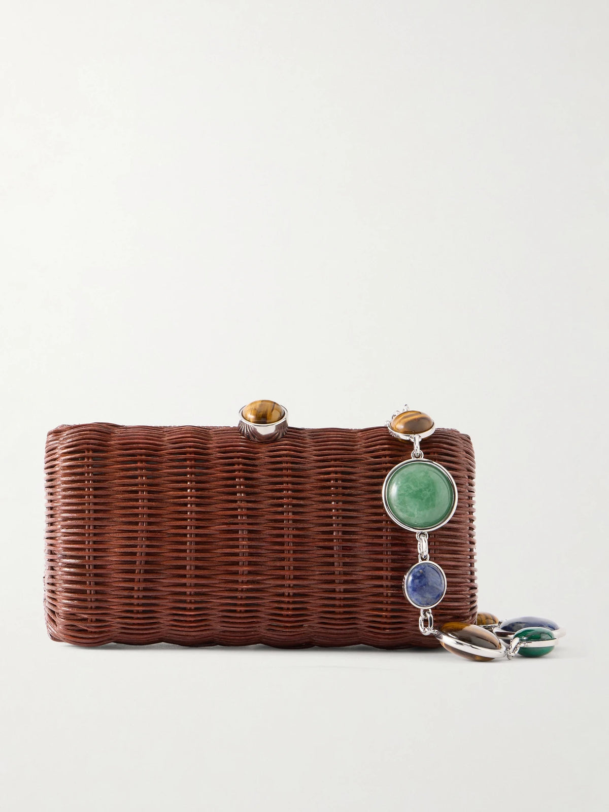 Poppy Basket Embellished Raffia Clutch