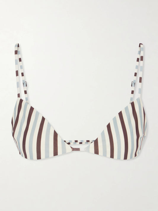 Vitoria Striped Triangle Bikini Top