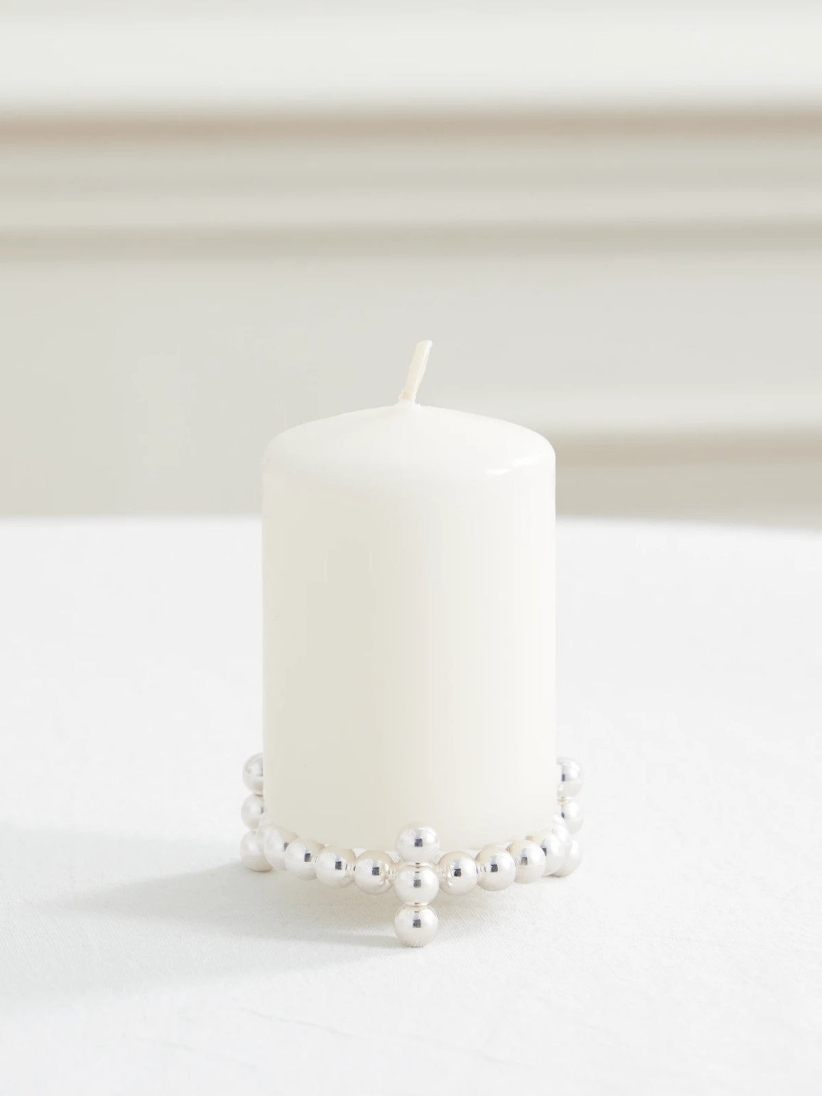 Perles Silver-plated Candle Holder