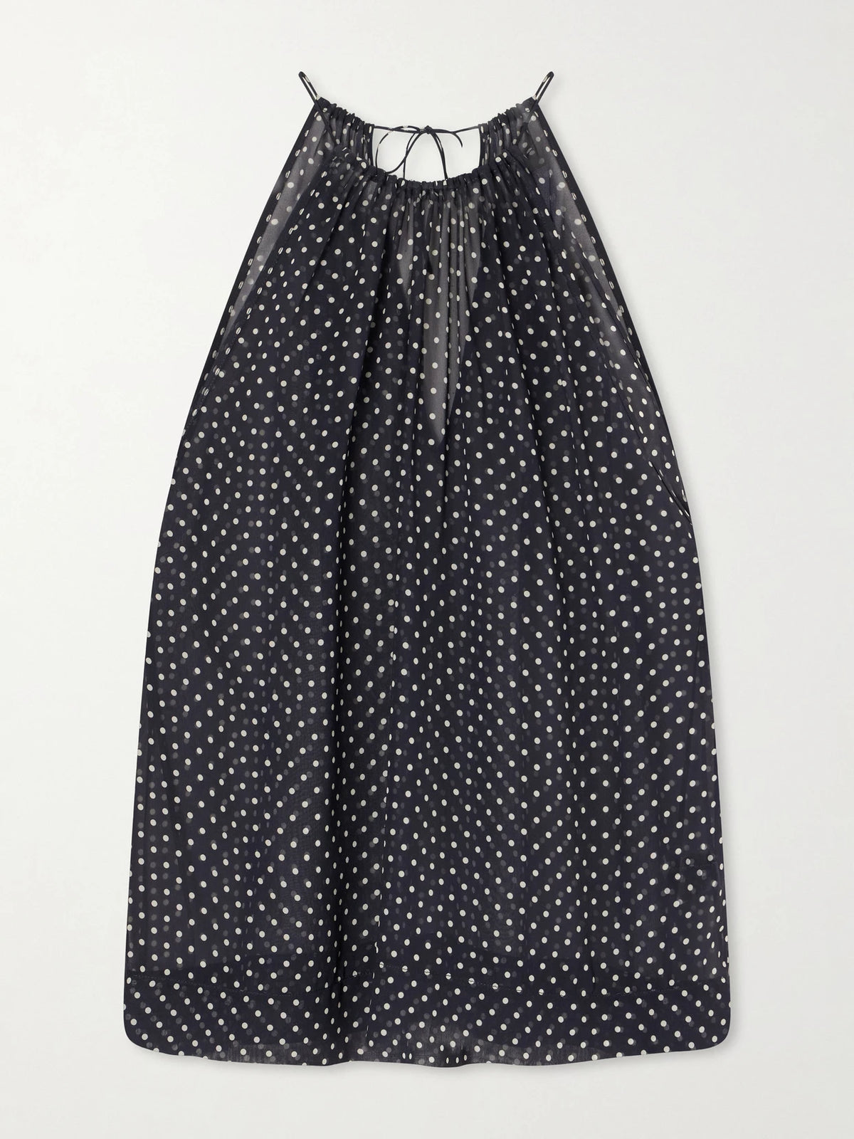Nili Lotan Nikki Polka-dot Silk Halterneck Tank