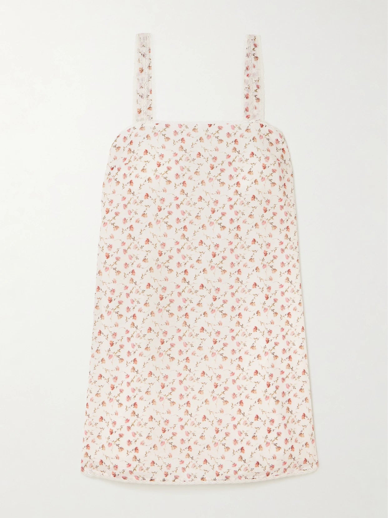 Charlotte Lace-trimmed Floral-print Cotton Mini Dress