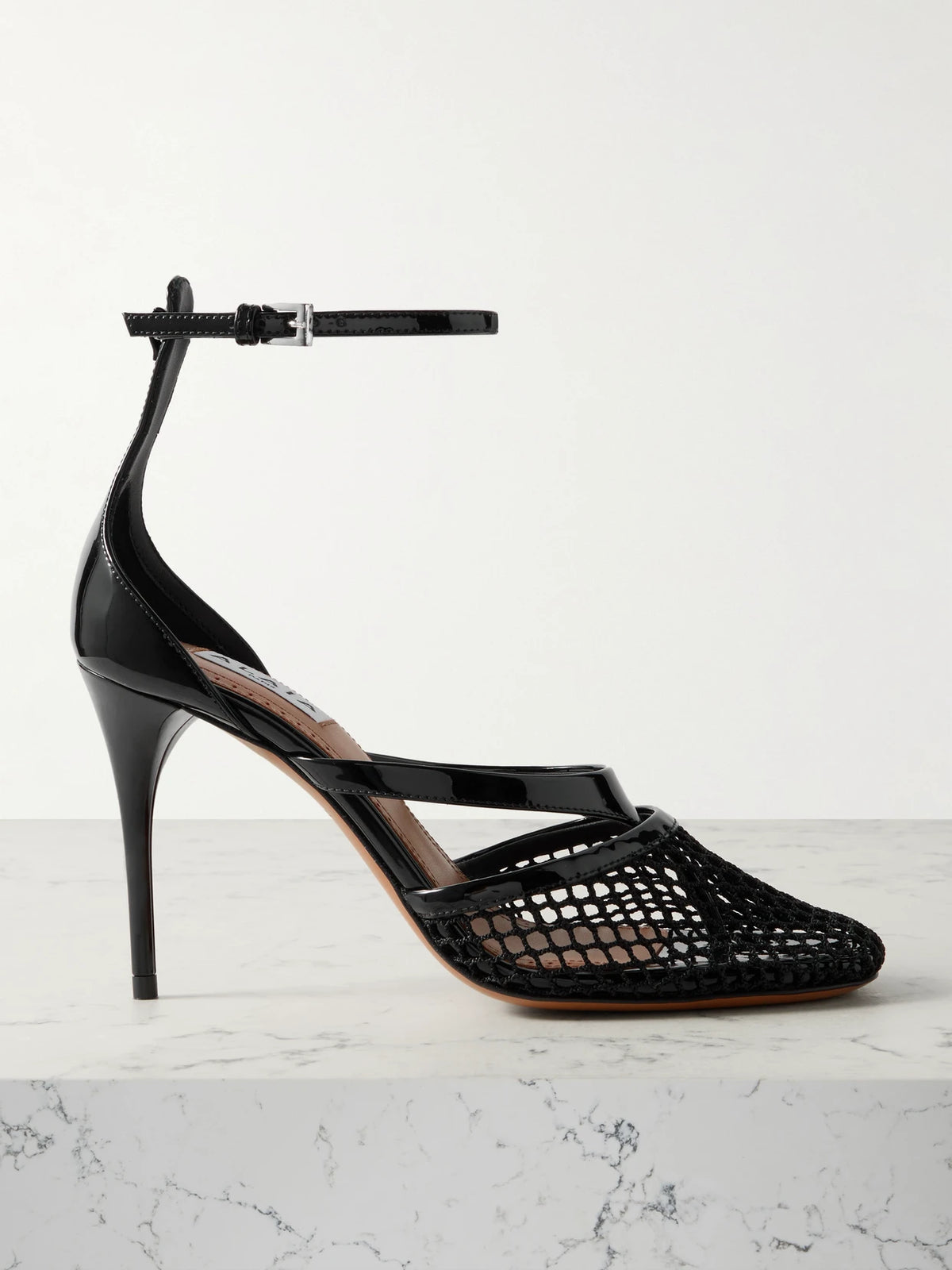 Patent-leather And Fishnet Pumps