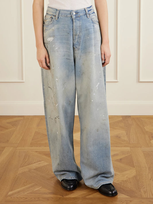 Image of Jeans. Product name - 2023 Trafalgar Straight-leg Jeans in Light blue colour by brand - Acne Studios
