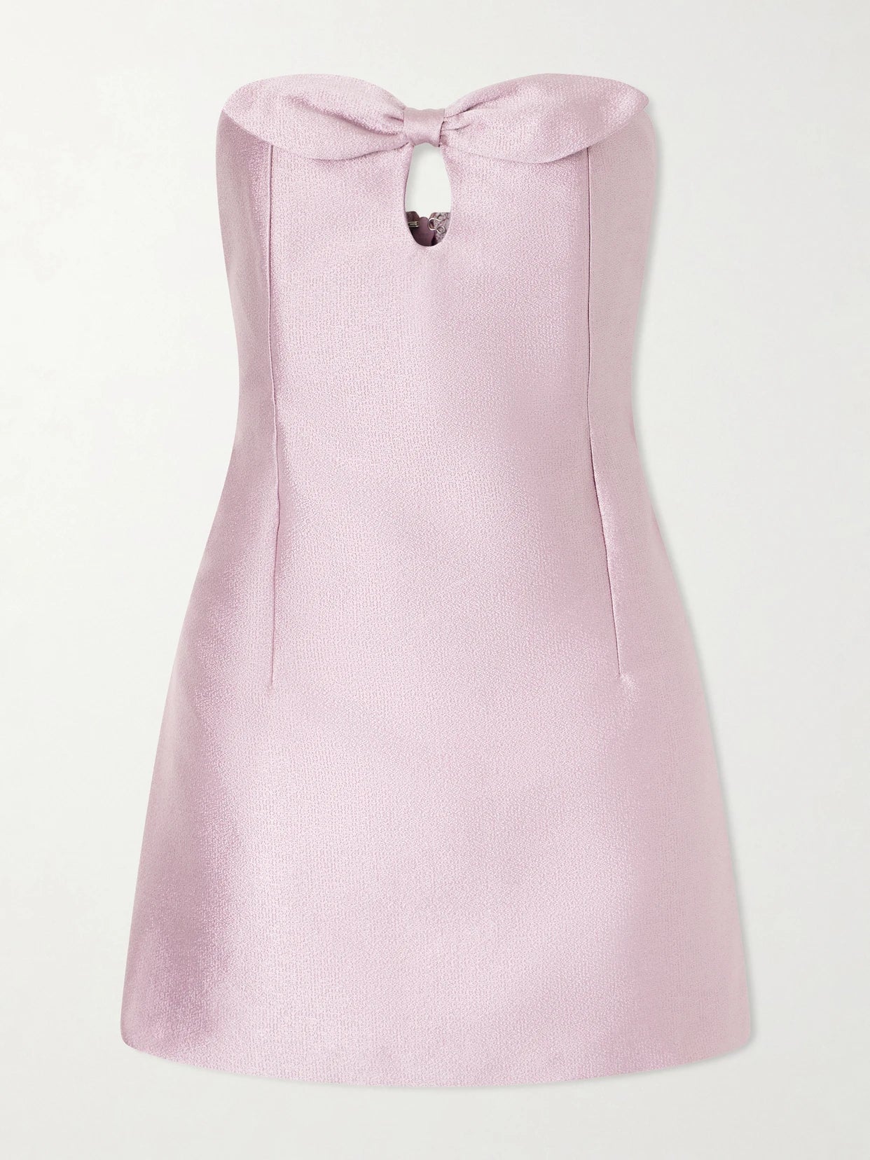 Charlotte Strapless Bow-detailed Satin Mini Dress