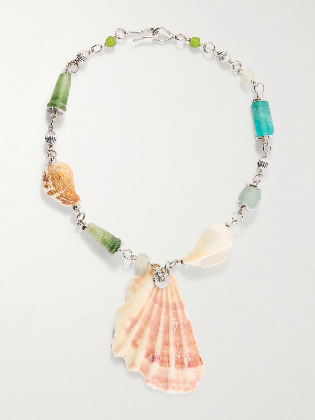 Samsara Sterling Silver And Seashell Beaded Necklace