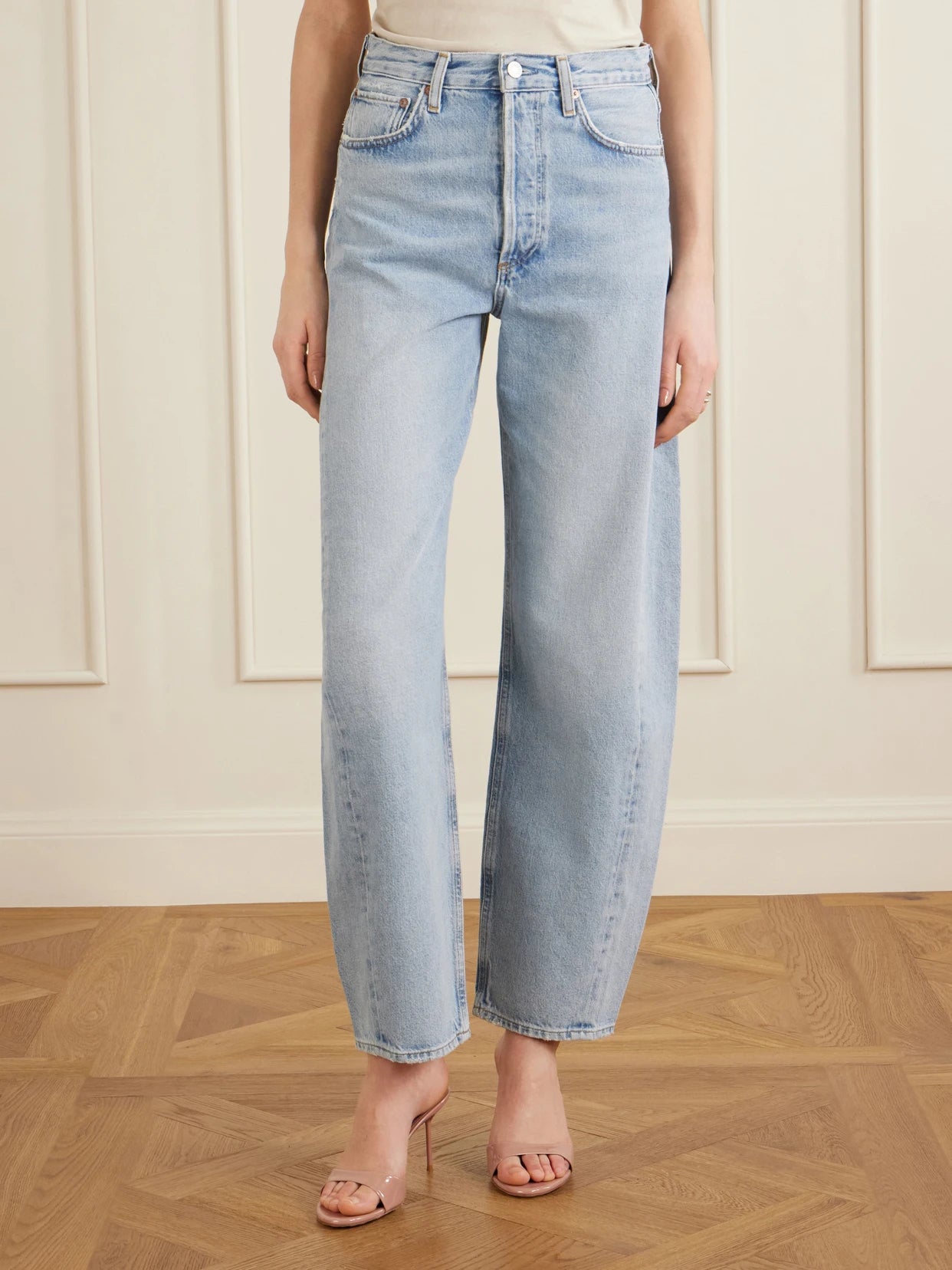 Luna Pieced High-rise Wide Leg Jeans