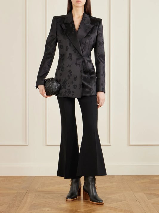 Image of Bags. Product name - Soft Demi Embroidered Leather Clutch in Black colour by brand - Gabriela Hearst