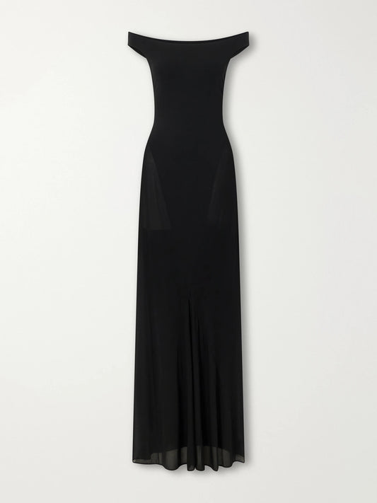 Alaïa Off-the-shoulder Jersey Midi Dress