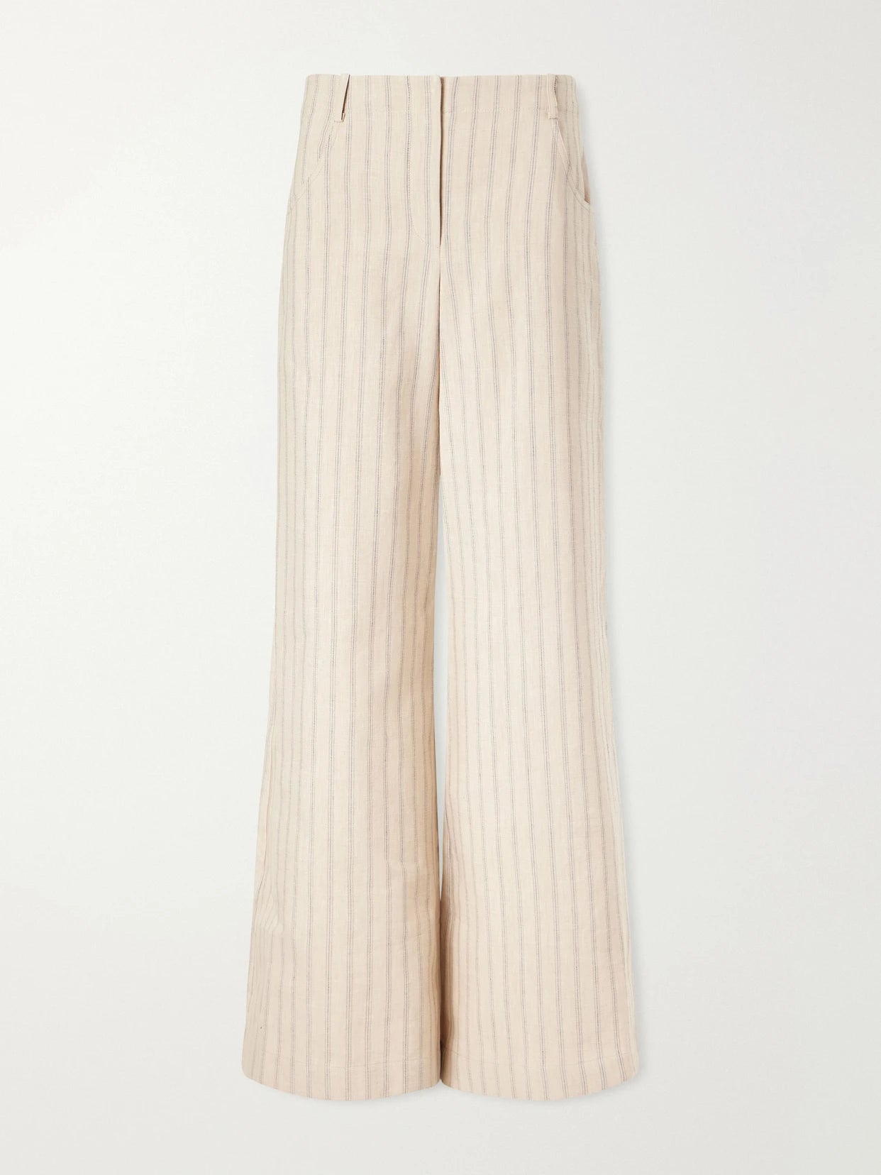 Demie Striped Linen And Cotton-blend Wide-leg Pants